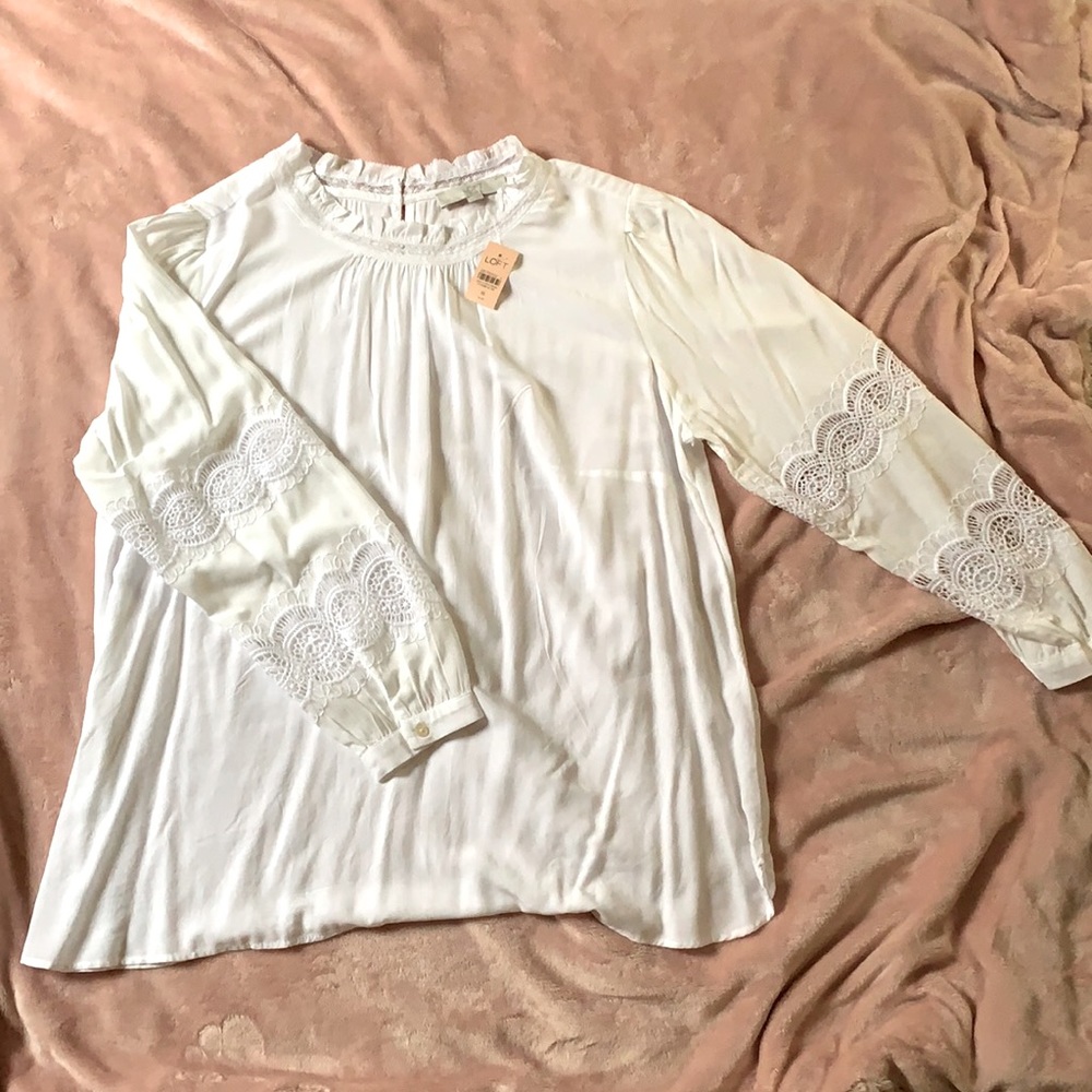 LOFT WHITE BLOUSE